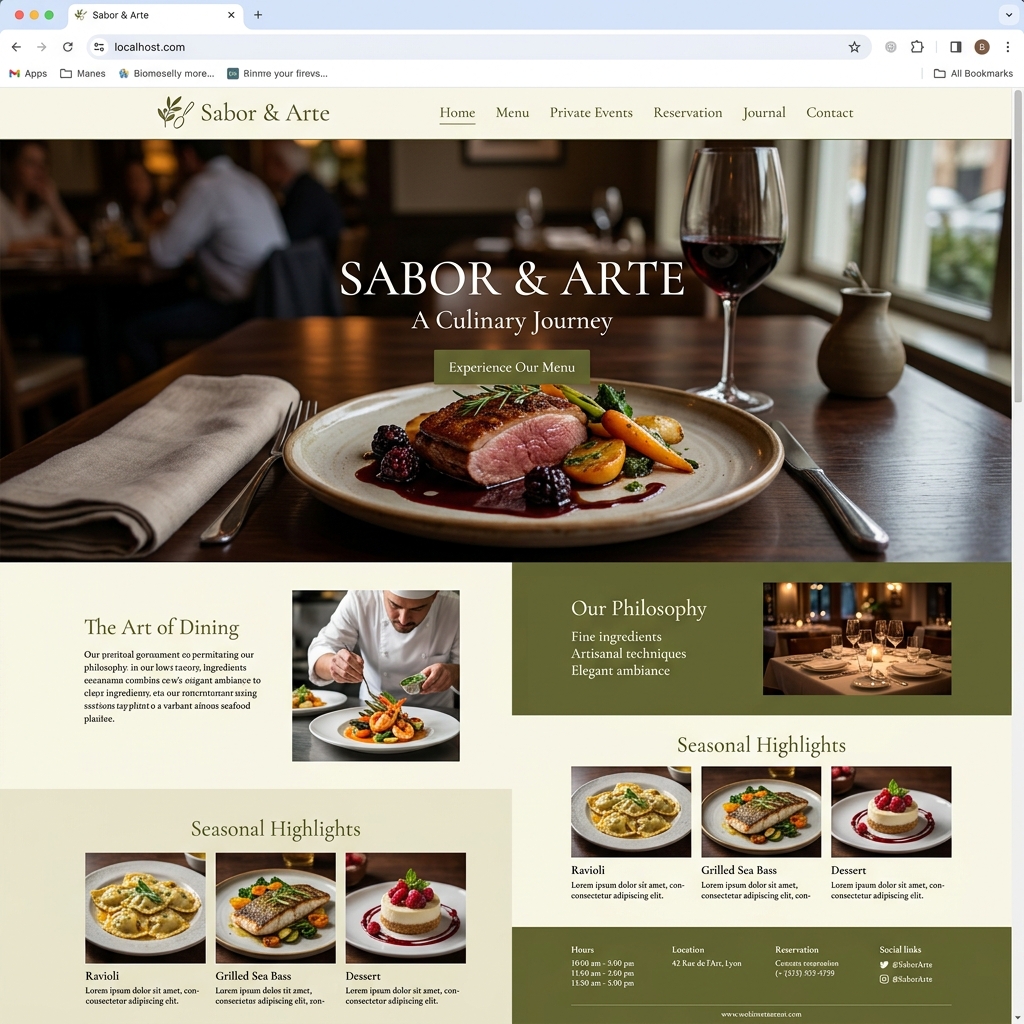 Website Sabor & Arte